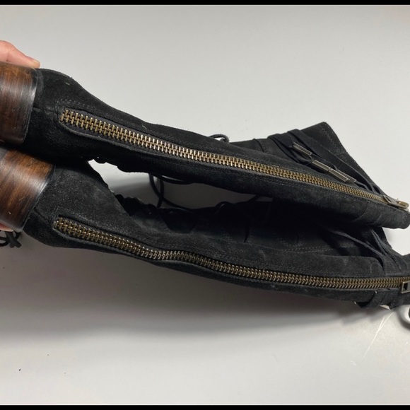 FREEBIRD WAGON TALL BLACK SUEDE BOOTS sz 7 - Picture 10 of 12